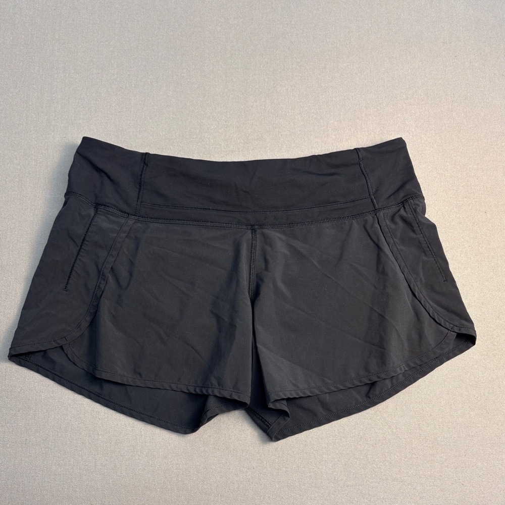 Lululemon Speed Up Low-Rise Lined Shorts Black Running Training Size 8 2.5 Inch